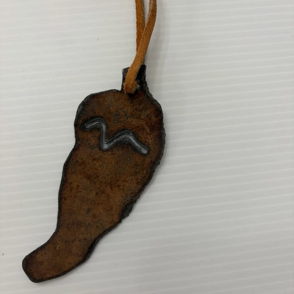 Rustic Hand Forged Texas State & Cowboy Boot Rusted Meta Christmas Ornaments